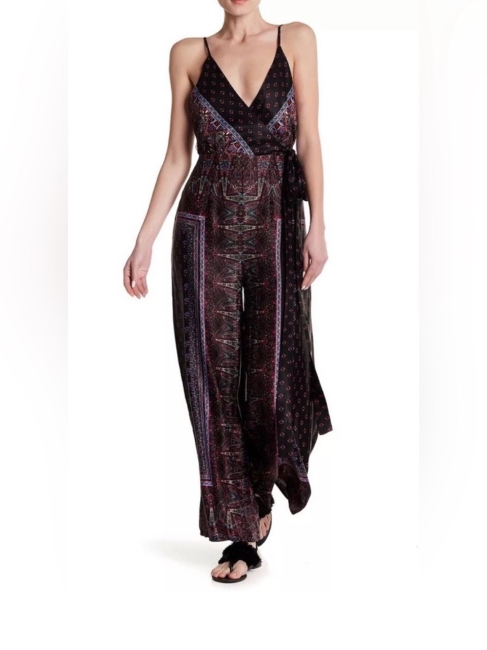 🆕 Free People Cabbage Rose Satin Jumpsuit - 2 NWOT - Picture 1 of 2